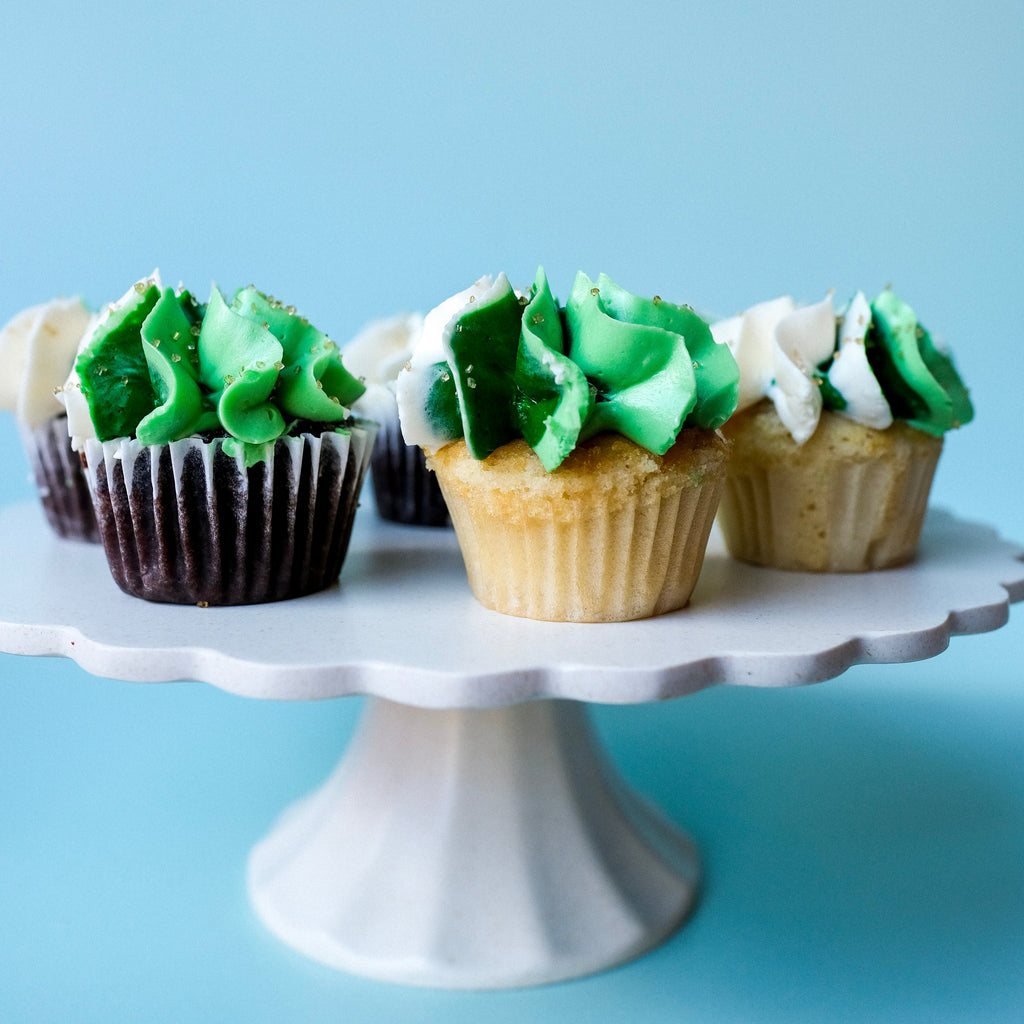 green and white cupcakes 