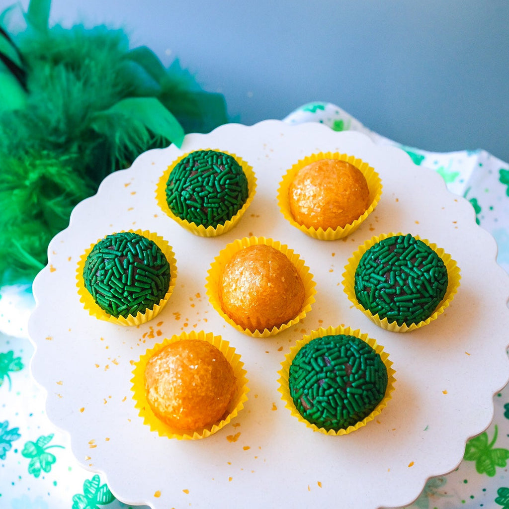 Gold and Green Brazilian Brigadeiros