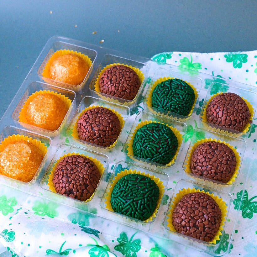 Gold and Green Brazilian Brigadeiros