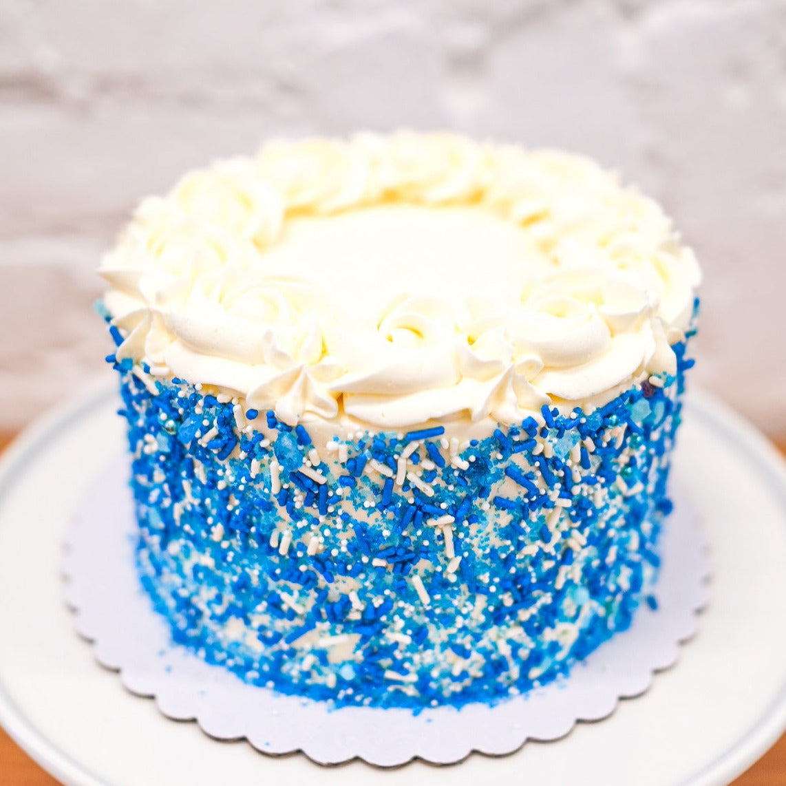 Red White and Blue Marble Layered Cake - Lemon Blossoms